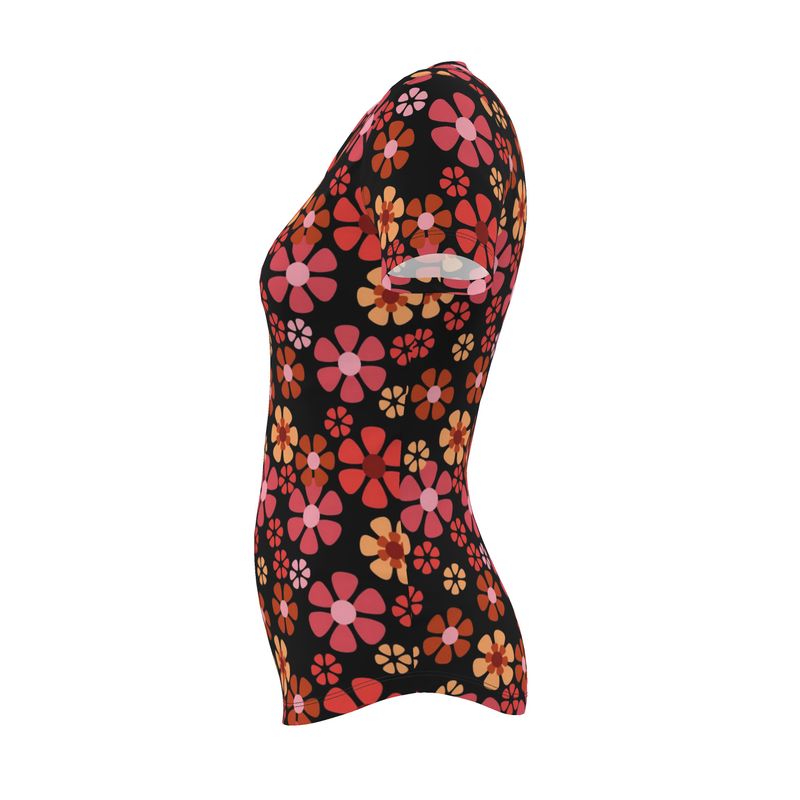 Retro Floral Tshirt - Guitar Pick Flower