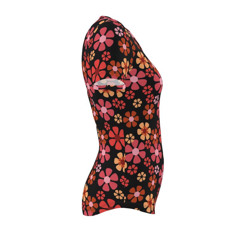 Retro Floral Tshirt - Guitar Pick Flower