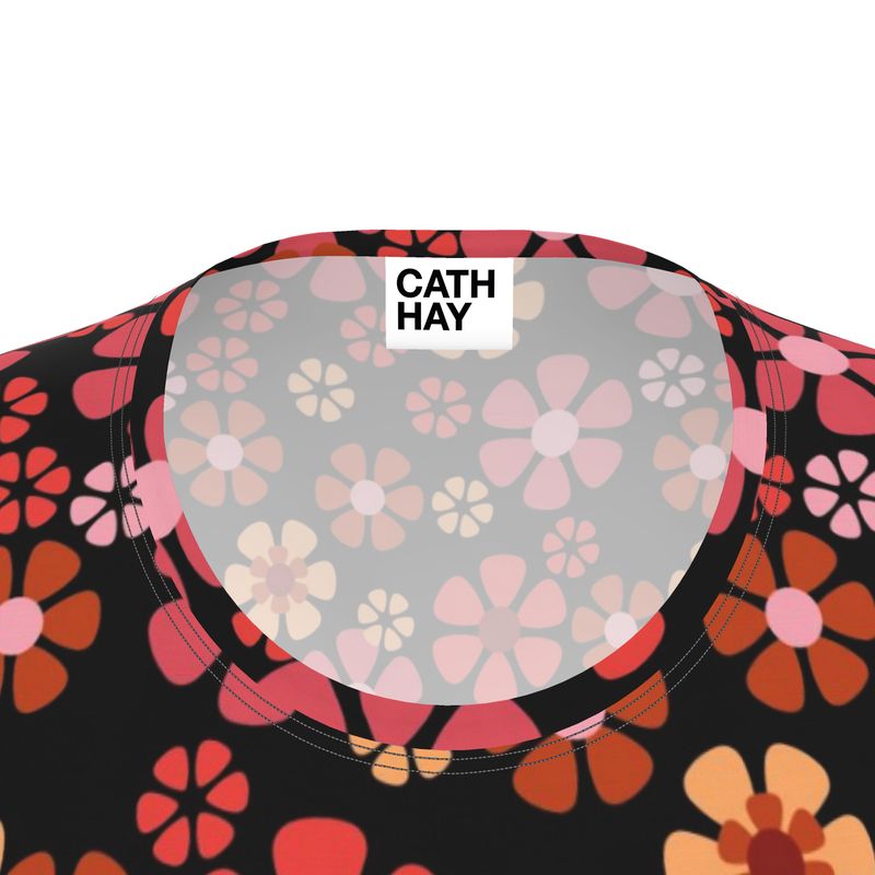 Retro Floral Tshirt - Guitar Pick Flower