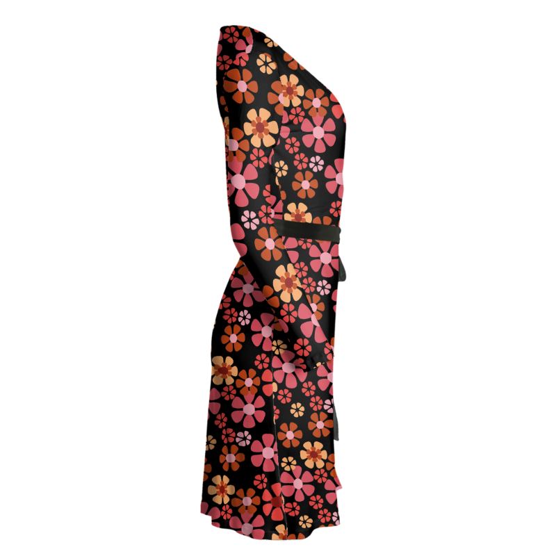 Flower Picks Wrap Dress