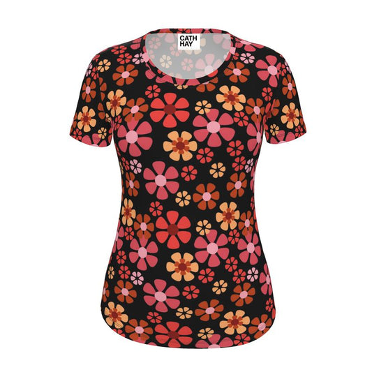 Retro Floral Tshirt - Guitar Pick Flower