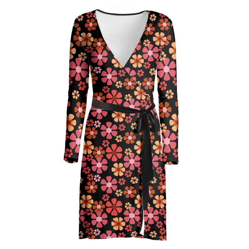 Flower Picks Wrap Dress