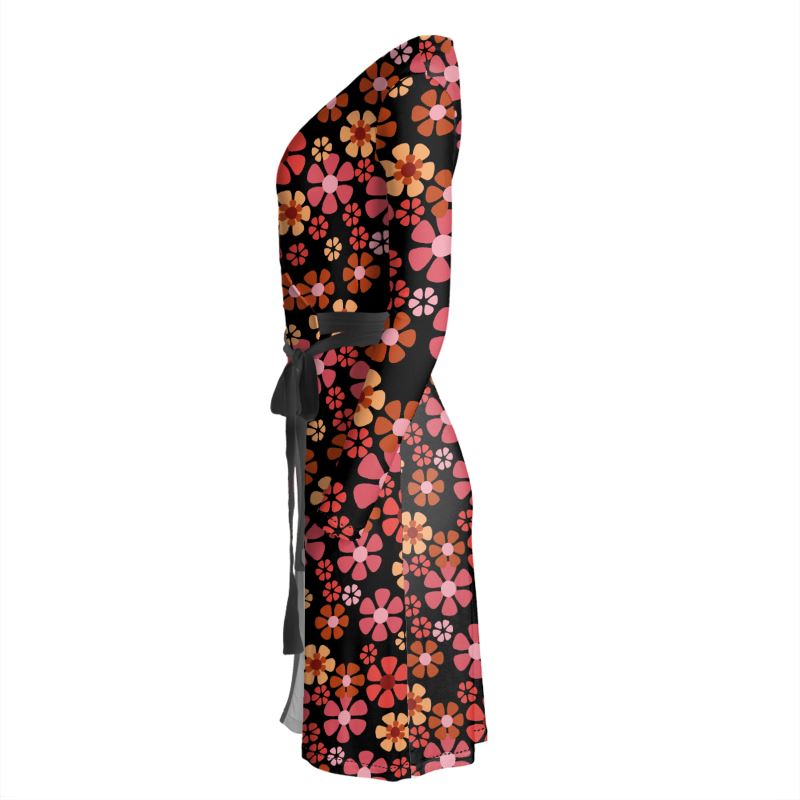 Flower Picks Wrap Dress