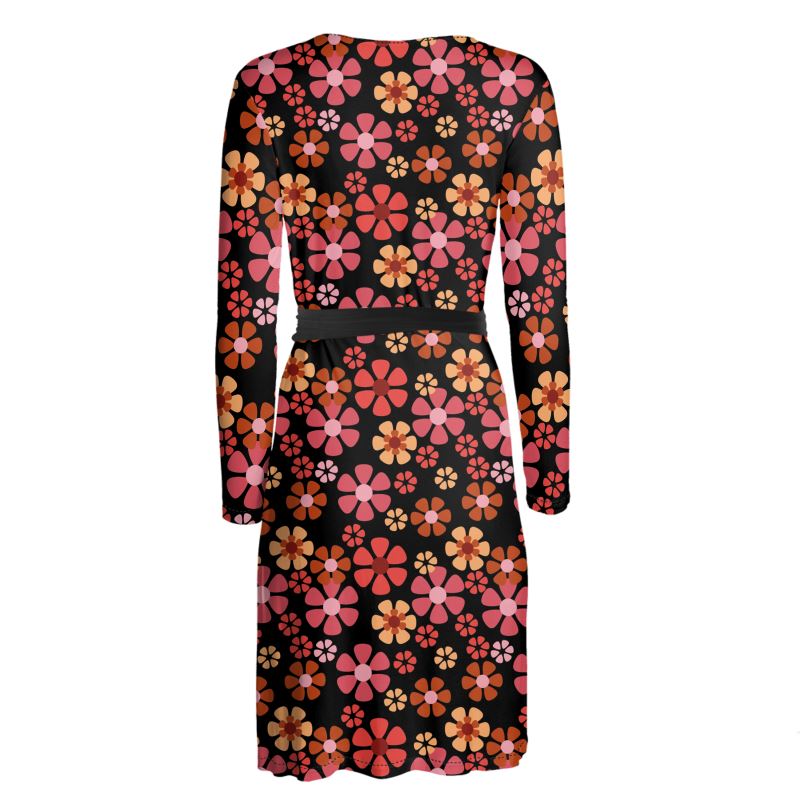 Flower Picks Wrap Dress